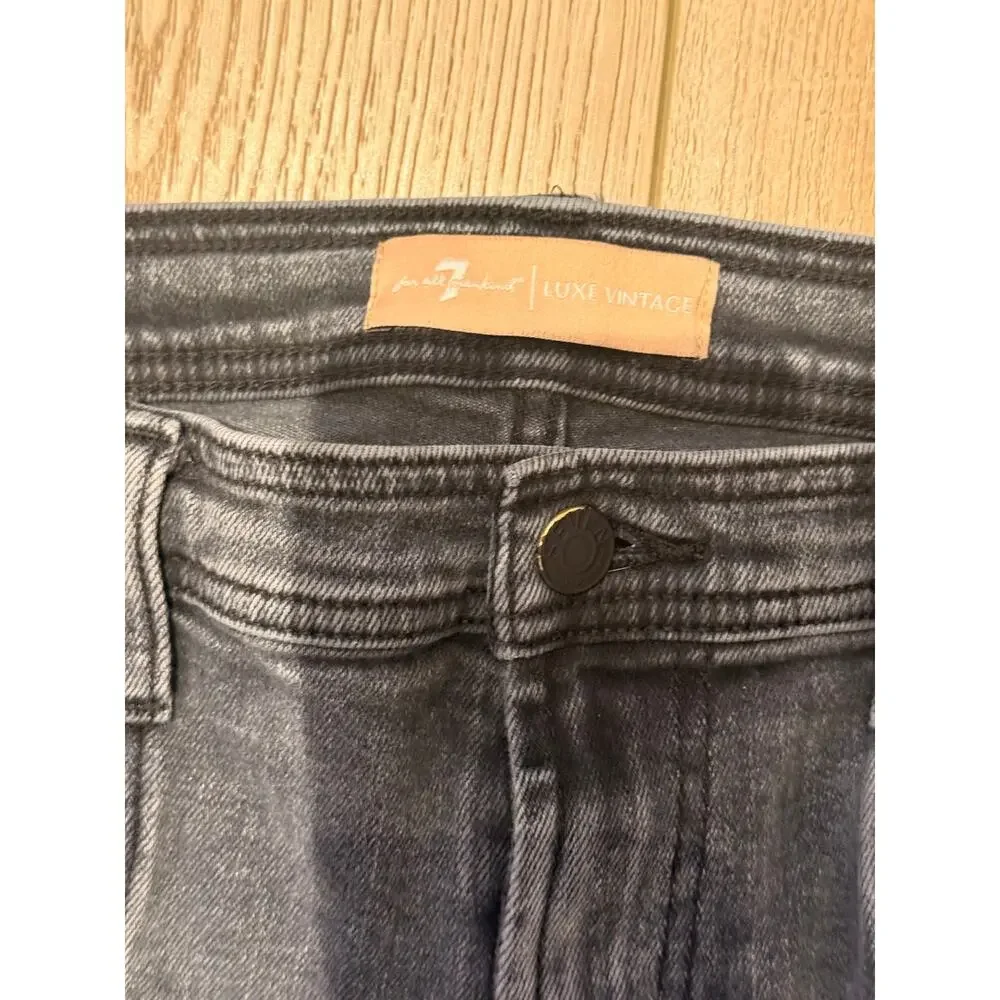7 For All Mankind Luxe Vintage Front Seam Slim Jean Sz 28 - Picture 4 of 8